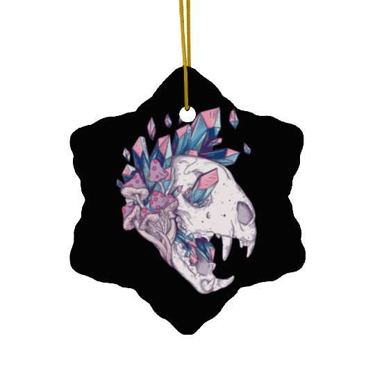 Crystal Cat Skull Ceramic Ornaments