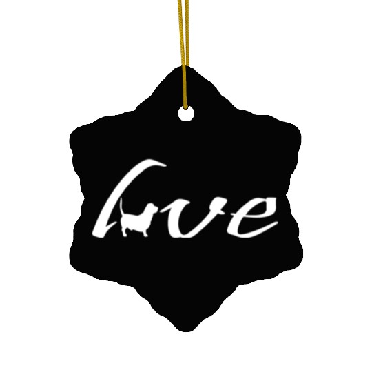 Love walking Pup for Dog Lovers Ceramic Ornaments