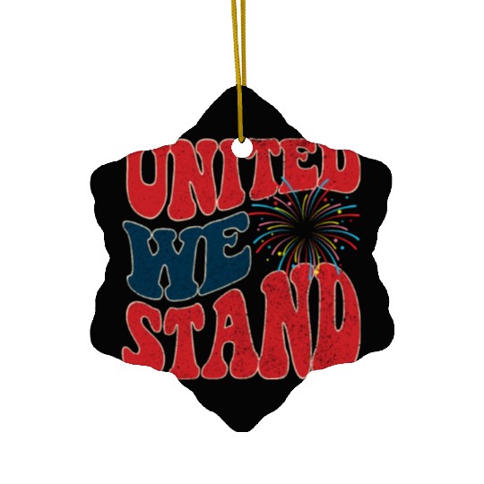 United We Stand 2 - USA Independence 4th of July Ceramic Ornaments
