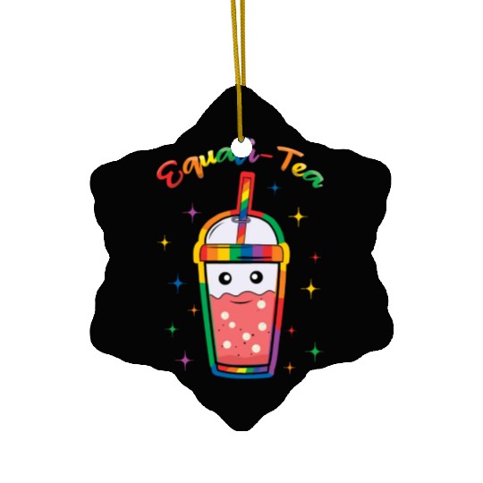 Tea Equality Gay LGBTQ Rainbow LGBT Pride Month Ceramic Ornaments