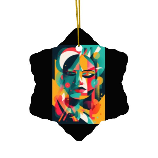 Abstract Face Art - Dreamy and Fantastical Ceramic Ornaments