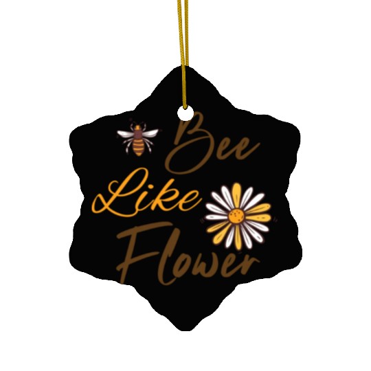 Bee like a flower Honey bee Ceramic Ornaments