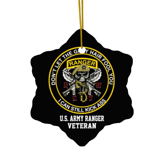 Funny Retired US Army Ranger Veteran USA Military Ceramic Ornaments