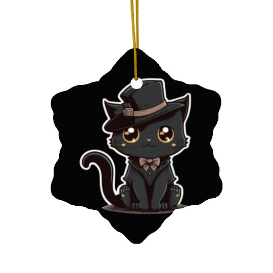 Black cat Ceramic Ornaments