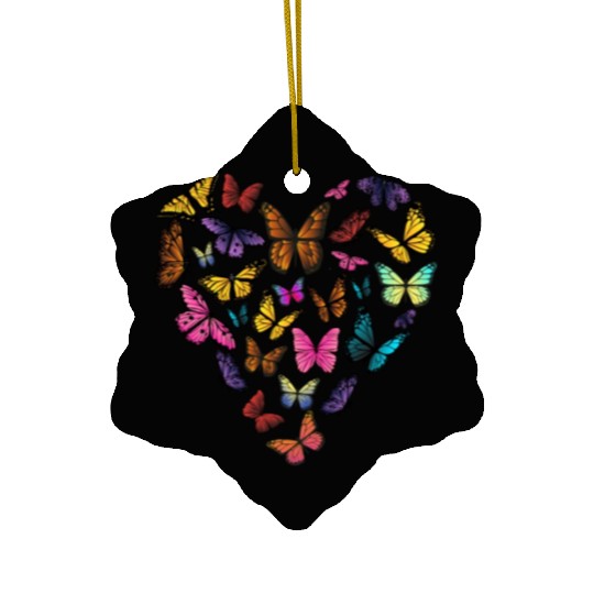 Butterfly Heart Valentine s Day Biology Teacher Ceramic Ornaments