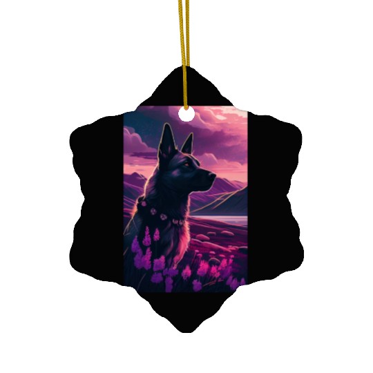 Belgian Malinois Nature Ceramic Ornaments