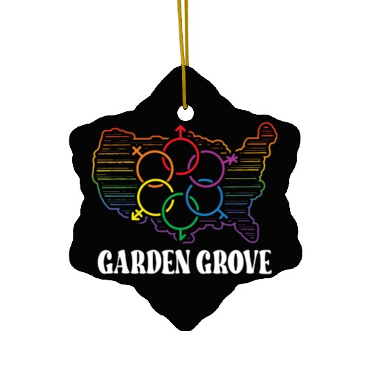 Garden Grove Pride Month Pride Flag LGBT Community Ceramic Ornaments