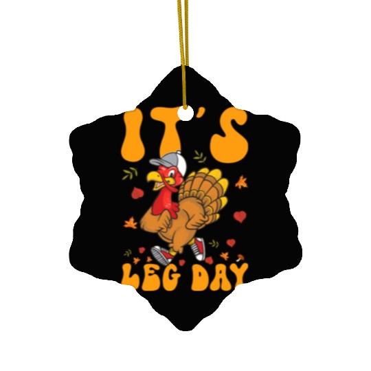 Thanksgiving Turkey Trot Squad Running Ceramic Ornaments