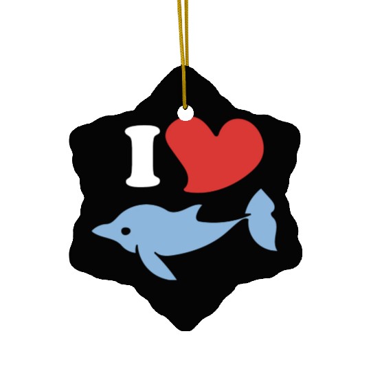 I love dolphins 1 Ceramic Ornaments