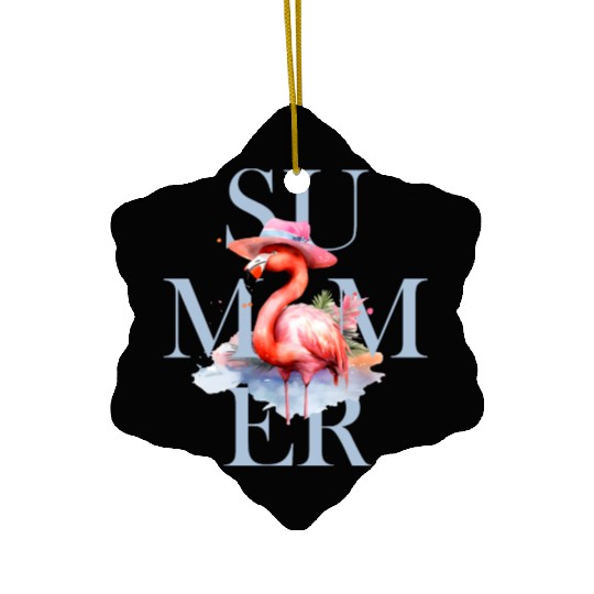 Summer Flamingo Ceramic Ornaments