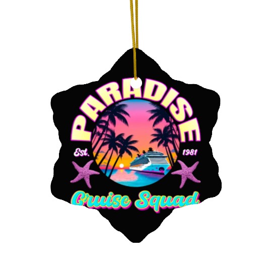 Paradise Cruise Squad: 80's Miami Cruise Ship Ceramic Ornaments