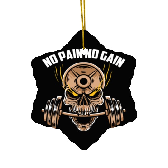 No Pain No Gain Exercise Workout Motto Gym Rat Gym Ceramic Ornaments