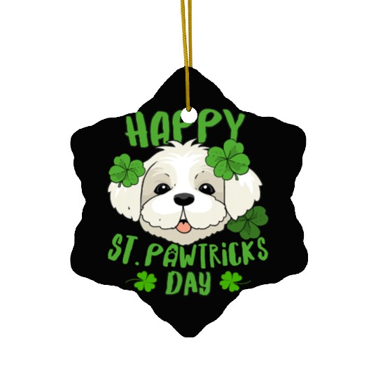 Saint Pawtricks Day Dog Lovers Keepers Pet Owners Ceramic Ornaments