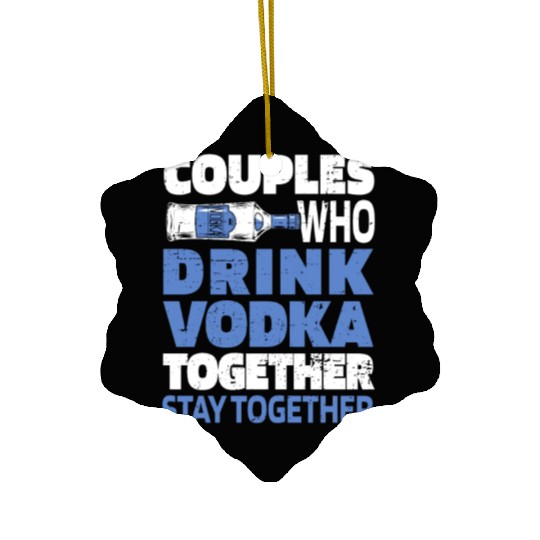 Vodka Couple Ceramic Ornaments
