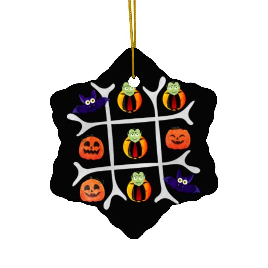 Tic Tac Toe Vampire Wins Ceramic Ornaments