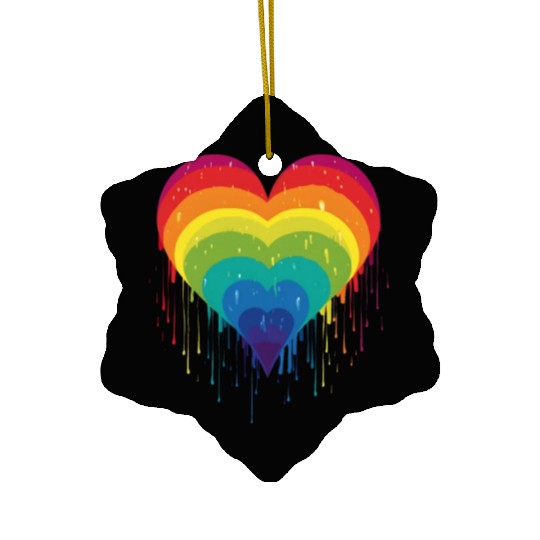 Queer & Loving It: LGBT Rainbow Heart, Supporting Ceramic Ornaments
