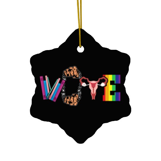 VOTE LGBT Pride Black Freedom Books Ovary Decor Ceramic Ornaments