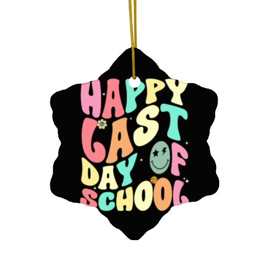 Groovy Happy Last Day of School Teacher Student Ceramic Ornaments