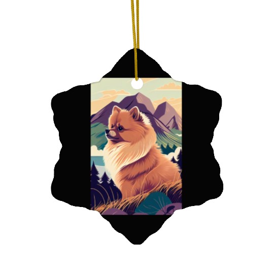Pomeranian Nature Ceramic Ornaments