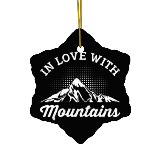 In love with this Mountains lover Hiking Ceramic Ornaments