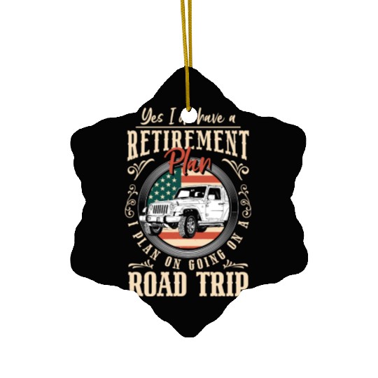 Road Trip Camping Summer Mountains Ceramic Ornaments