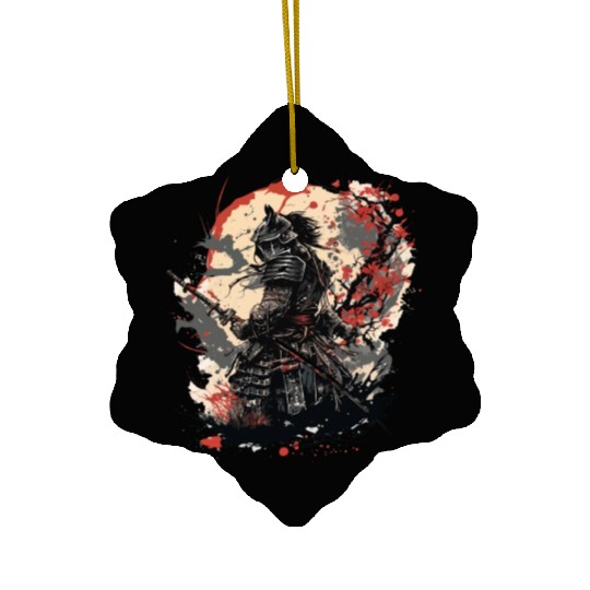 Samurai Warrior with Katana Ceramic Ornaments