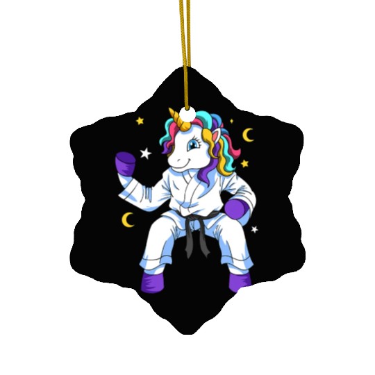 Karate Black Belt Unicorn Lover Japanese Martial Ceramic Ornaments