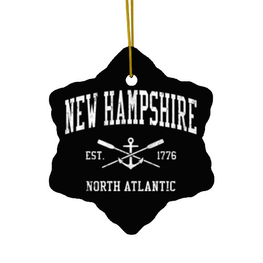 New Hampshire Crossed Oars Boat Anchor Sports Ceramic Ornaments