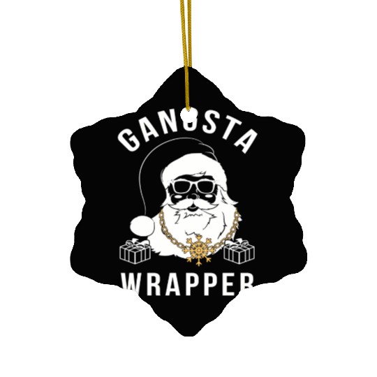 Gangsta Wrapper Gangster Santa Ceramic Ornaments