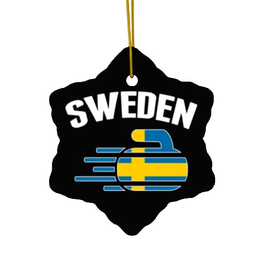 Sweden Curling Rock Sport Fans Swedish Curlers Win Ceramic Ornaments