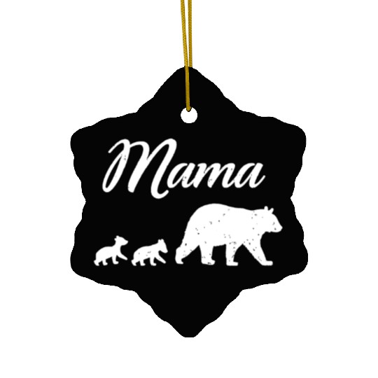 Mama Bear - With Two Cubs Twin Mom Mother's Day Gi Ceramic Ornaments