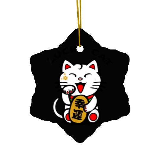 Lucky Cat Maneki-Neko Japanese Luck Feng Shui Ceramic Ornaments