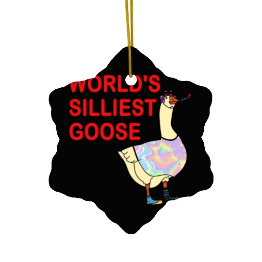 World's Silliest Goose Ceramic Ornaments