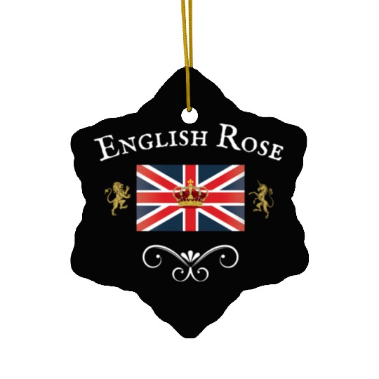 English Rose Union Jack Flag England British Brita Ceramic Ornaments