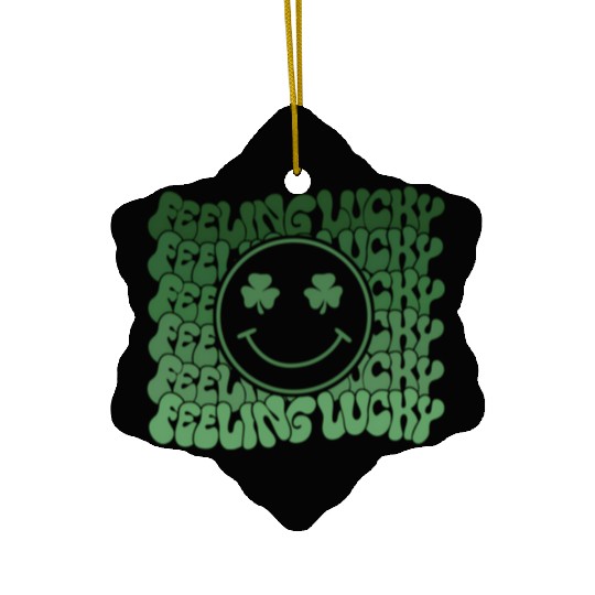 Feeling Lucky Saint Paddys Irish Smiling Icon Sham Ceramic Ornaments