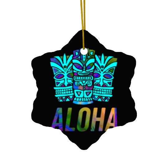 Tiki Aloha Hawaiian Travel Tropical Vacation Ceramic Ornaments