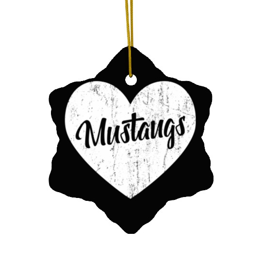 Mustangs School Sports Fan Team Spirit Mascot He Ceramic Ornaments