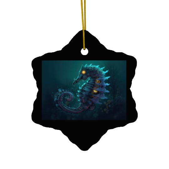 Neon Shark Attack Ceramic Ornaments