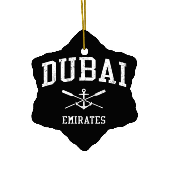 Dubai Crossed Oars Boat Anchor Sports Ceramic Ornaments
