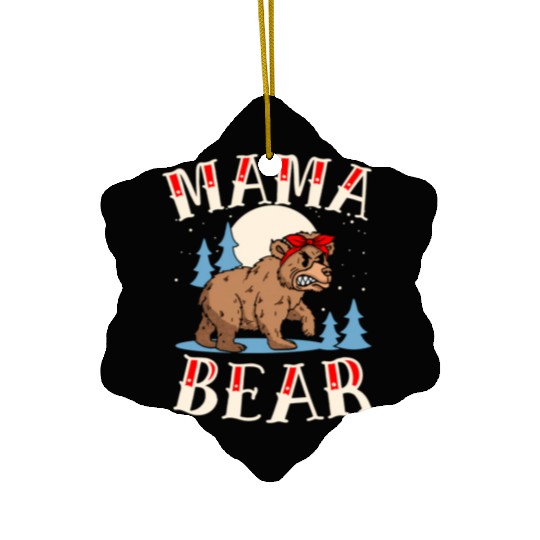 Mama Bear Tattoo Mothers Day Ceramic Ornaments