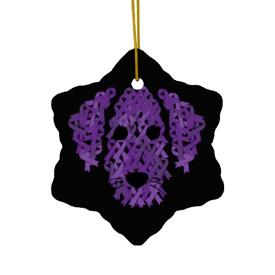 Purple Ribbon Dog Face Lupus Inspirational Awarene Ceramic Ornaments