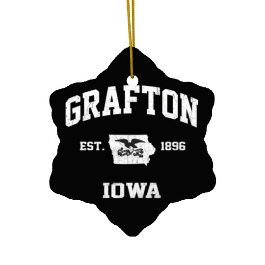 Grafton Iowa Ia State Athletic Style Ceramic Ornaments