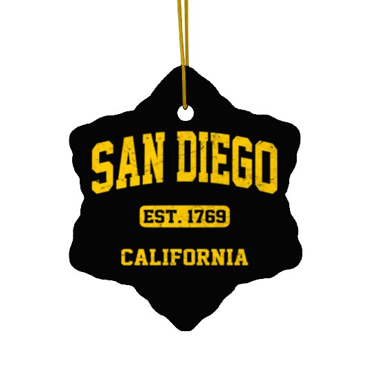 San Diego California State Athletic Style Ceramic Ornaments
