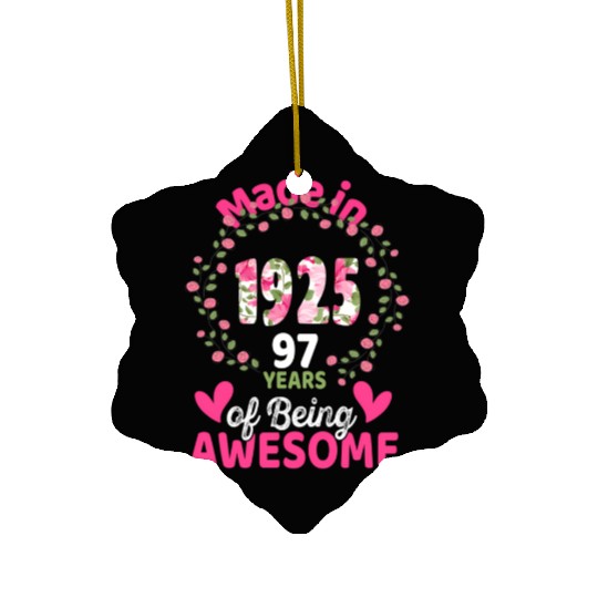 97 97Th Born In 1925 Floral Ceramic Ornaments