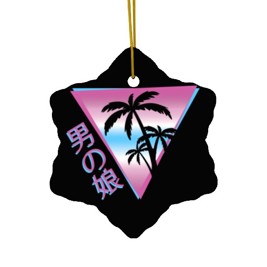 Femboy 80S 90S Palm Tree Japanese Vaporwave Aesthe Ceramic Ornaments