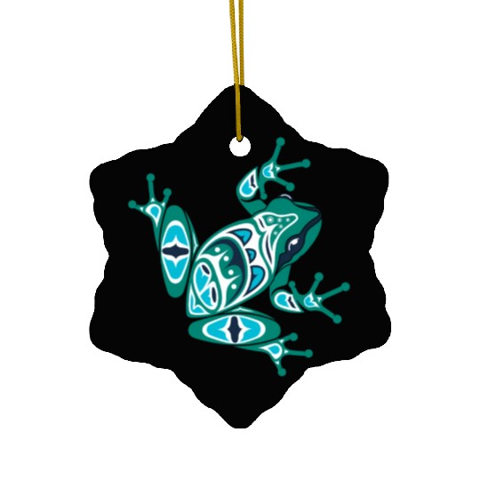 Native American Indian Style Frog Pacific Northwes Ceramic Ornaments