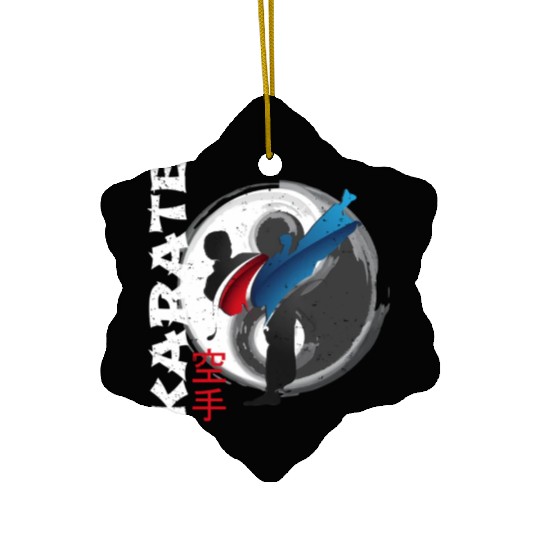 Martial Side Kick Ying Yang Karate Ceramic Ornaments