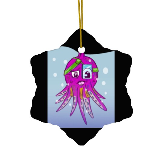 Cute pink octopus Ceramic Ornaments