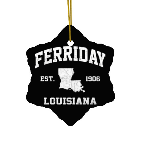 Ferriday Louisiana La State Athletic Style Ceramic Ornaments