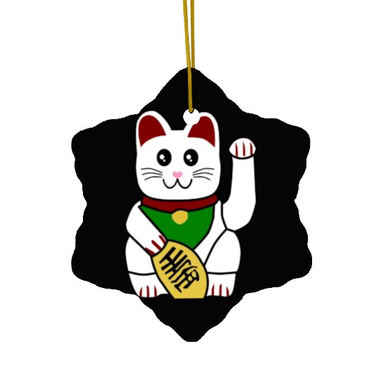 Cute Japanese Lucky Cat 1 Ceramic Ornaments